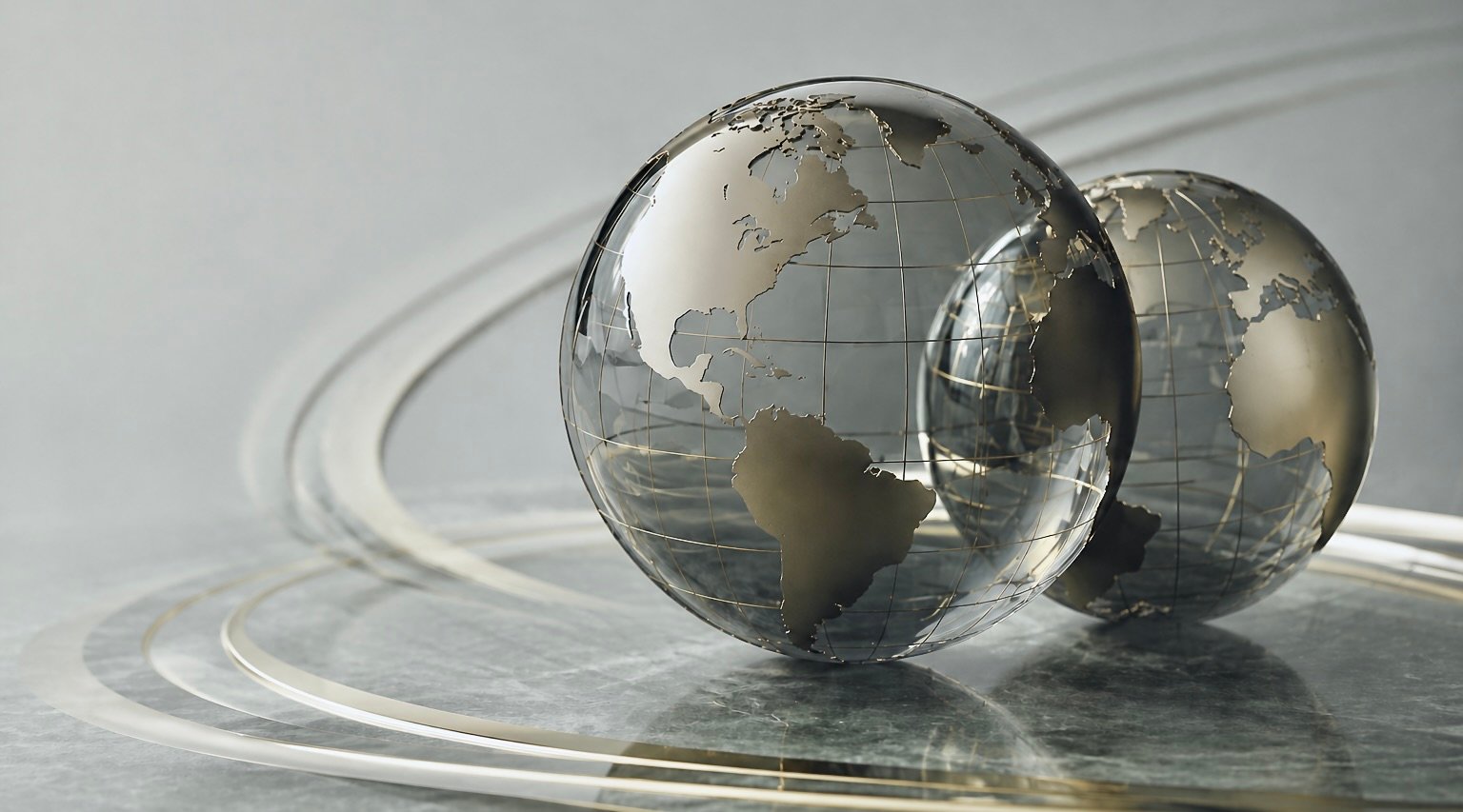 Elegant dual-globe design with gold accents